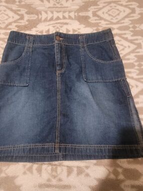 Denim A-Line Skirt - Blue